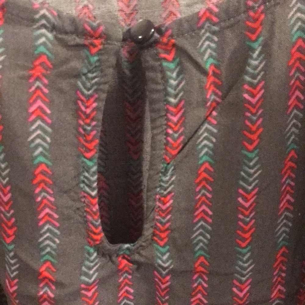 Xhilaration gray w/multi color detail romper - Picture 7 of 10